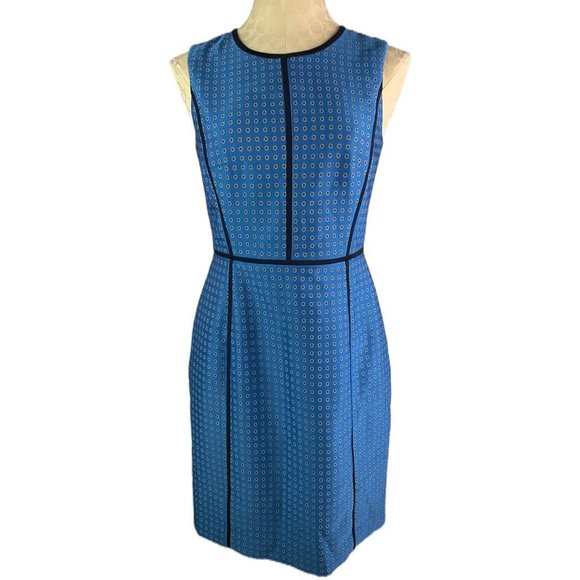 J.Crew Dresses & Skirts - 4 J.Crew Blue Sheath Dress Blue Foulard Print Style #F4122 Sleeveless